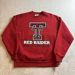 Vintage Texas Tech Raiders Basketball Jerzees Super Sweats Sweatshirt Medium M